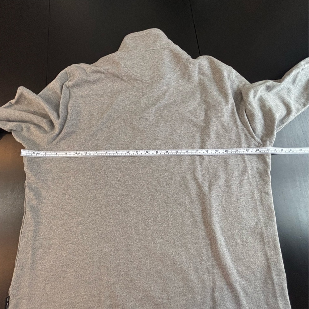 Ted Baker London Sz 5 US XL Long Sleeve Textured Panel Half Zip Grey Sweater - Picture 7 of 15